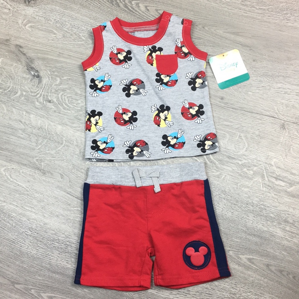 2 pc Mickey Short & Shirt set